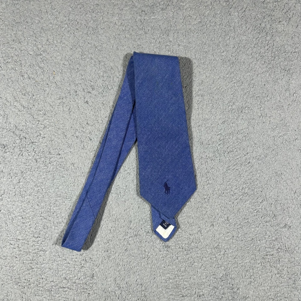 Vintage Polo Ralph Lauren Blue Neck Tie Handmade Mens Necktie